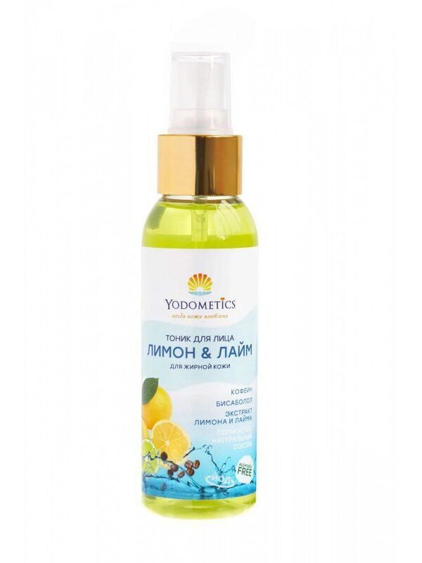 Yodometics тоник для лица жирной кожи Лимон и Лайм, флакон, 100 ml